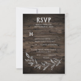 Curved Branches | Wooden Menu Choice RSVP-kaart