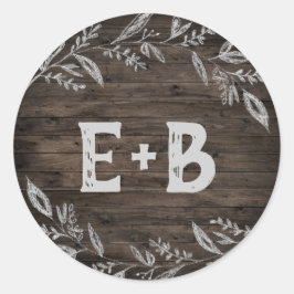 Curved Branches | Wooden Wedding Envelope Seal Ronde Sticker