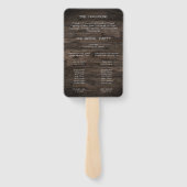 Curved Branches | Wooden Wedding Programme Handwaaier (Achterkant)