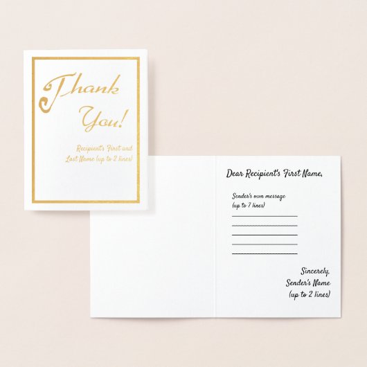 Curved Brush Script I Persoonlijk Bedankt Gold Folie Kaarten (Display)