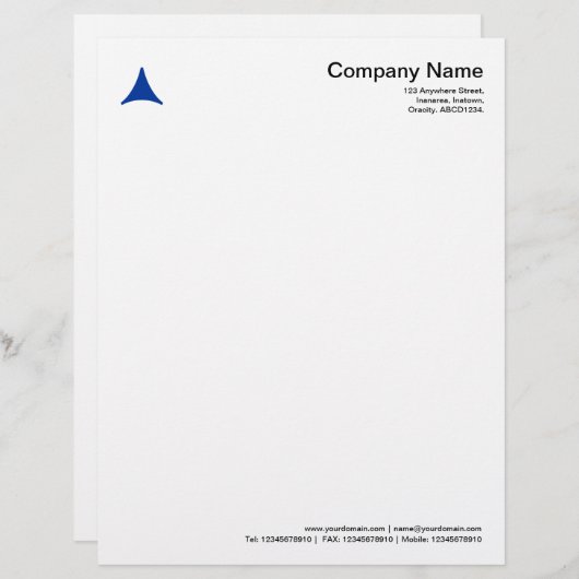 Curved driehoek - Navy Blue Custom Briefhoofd (Voorkant / Achterkant)