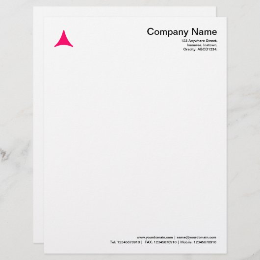 Curved driehoek - Neon Red Briefhoofd (Voorkant / Achterkant)