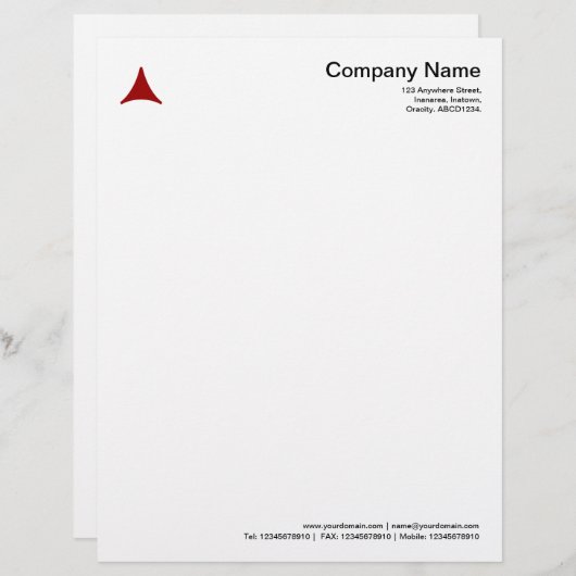 Curved driehoek - Ruby Red Custom Briefhoofd (Voorkant / Achterkant)