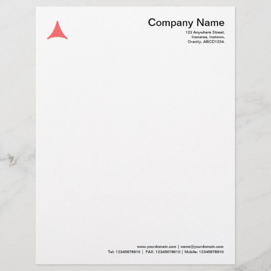 Curved driehoek - Tropisch roze Briefhoofd Sjabloon (Voorkant)