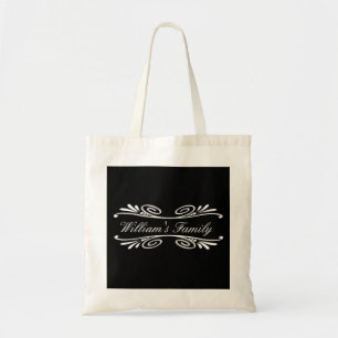 Curved Floral Damask gepersonaliseerd Tote Bag
