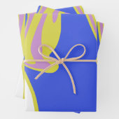 Curved Flowing Lines in a Layered Abstract Pattern Inpakpapier Vel (In situ)