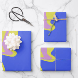 Curved Flowing Lines in a Layered Abstract Pattern Inpakpapier Vel