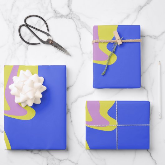 Curved Flowing Lines in a Layered Abstract Pattern Inpakpapier Vel (Voorkant)