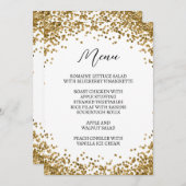 Curved Gold Glitter White Menu (Voorkant / Achterkant)