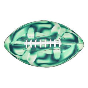 Curved green shapes of acrylic, mint green shades american football