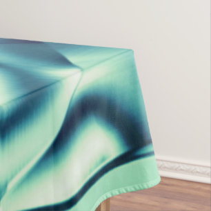 Curved greenish blue shapes, showy cyan tones tafelkleed