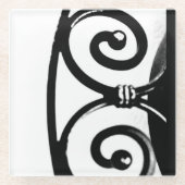 Curved Iron Art Glazen Onderzetter (Voorkant)