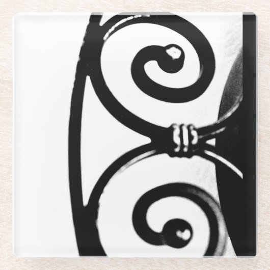 Curved Iron Art Glazen Onderzetter (Voorkant)