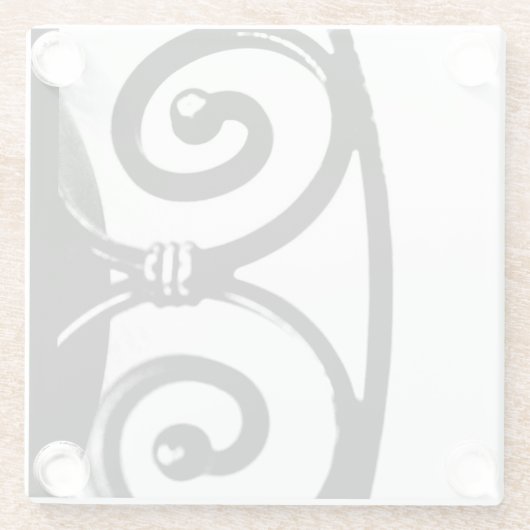 Curved Iron Art Glazen Onderzetter (Achterkant)