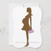 Curved Paars Silhouette Baby Shower-uitvindingen Kaart (Achterkant)
