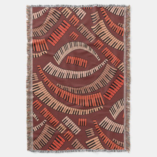 Curved Piano Keys Deken (Voorkant Verticaal)