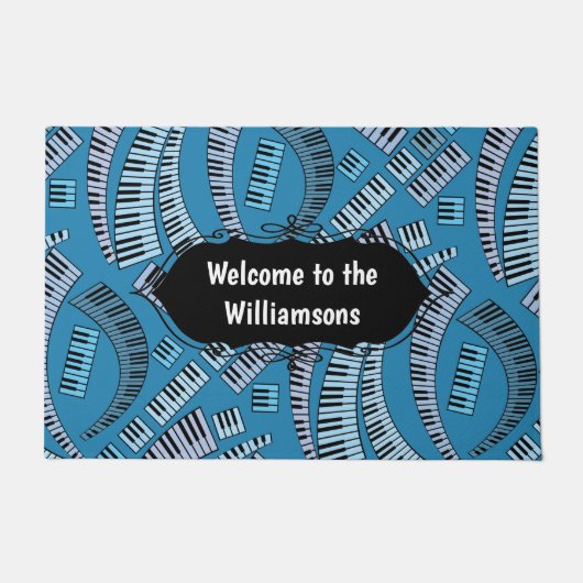 Curved Piano Keys Doormat Deurmat (Voorkant)