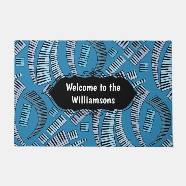 Curved Piano Keys Doormat Deurmat (Voorkant)