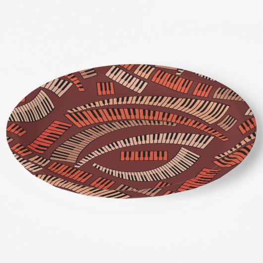 Curved Piano Keys Papieren Bordje (Gekanteld)