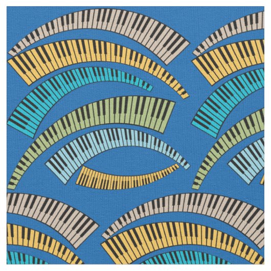 Curved Piano Keys Pattern Stof (Close Up)