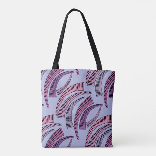 Curved Piano Keys Tote Bag (Achterkant)