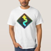 curved road ahead street sign T-Shirt (Voorkant)