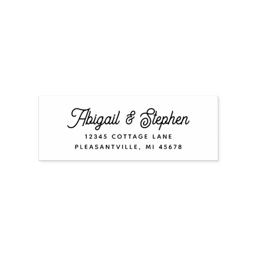  Curved Script Wedding Return-adres Zelfinktende Stempel (Design)