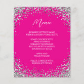 Curved Silver Glitter Hot Pink Menu (Voorkant)