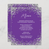 Curved Silver Glitter Royal Purple Menu (Voorkant / Achterkant)