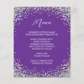 Curved Silver Glitter Royal Purple Menu (Voorkant)