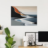 Curved Sweep - Minimalistische Abstracte Wave Art  Poster (Thuiskantoor)