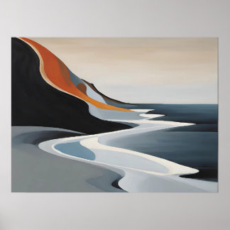 Curved Sweep - Minimalistische Abstracte Wave Art  Poster