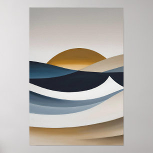 Curved Sweep - op zonsondergang geïnspireerde mini Poster