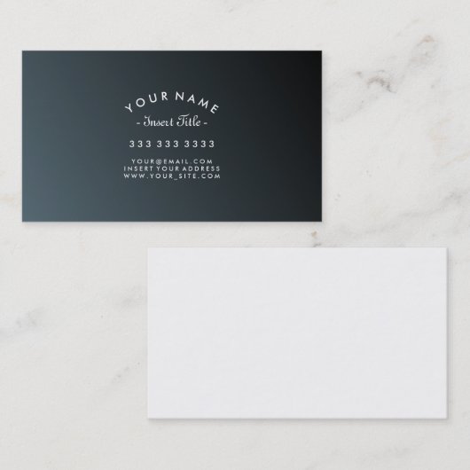 Curved Text Cadet Black Professional Visitekaartje (Voorkant / Achterkant)