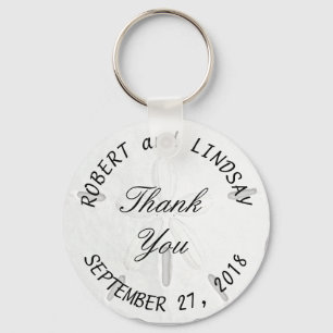 Curved Text Sand Dollar Wedding Favor Sleutelhanger