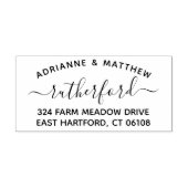 Curved Text & Script Charming Return Address Zelfinktende Stempel (Design)
