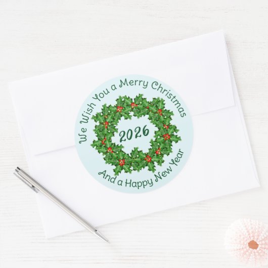 Curved Text White kerstenvelop zegel (Envelop)