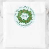 Curved Text White kerstenvelop zegel (Tas)