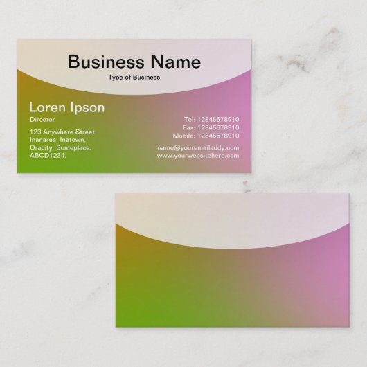 Curved Top v4d - Visitekaartje zacht gradiënten (Voorkant / Achterkant)