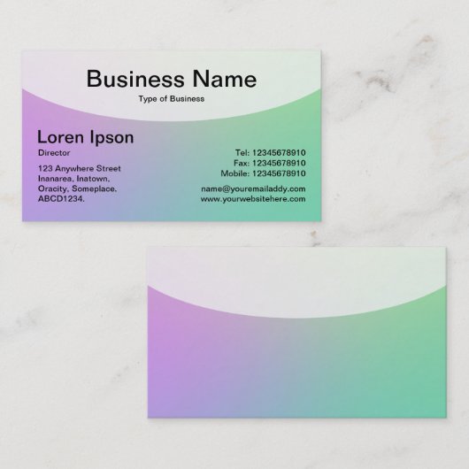 Curved Top v4d - Visitekaartje zacht gradiënten (Voorkant / Achterkant)