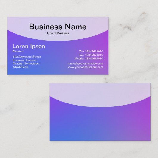 Curved Top v4d - zachte verlopen Visitekaartje (Voorkant / Achterkant)