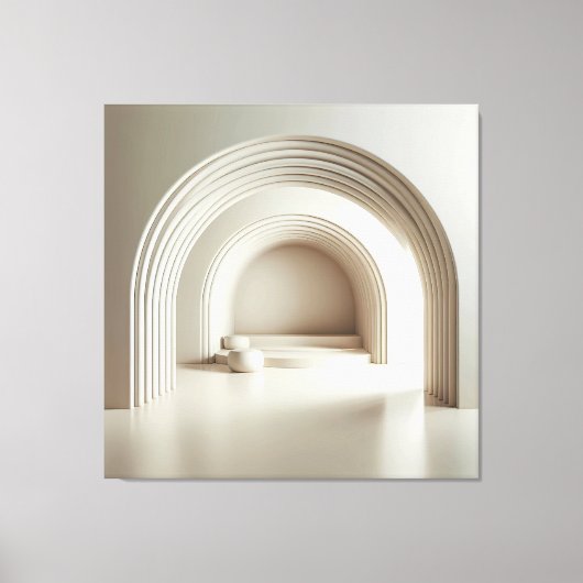 Curved Upholstered Alcove Canvas Afdruk (Voorkant)