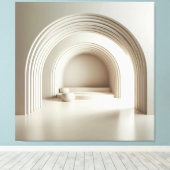 Curved Upholstered Alcove Canvas Afdruk (Insitu (Houten vloer))