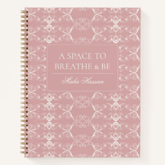 Curved Vector Dusty Rose Design | Custom Name Notitieboek