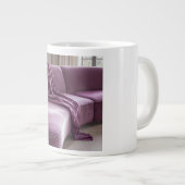 Curved Velvet Sofa Draping Art Deco Texture Grote Koffiekop (Voorkant rechts)