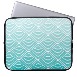 curvegolven: geometrisch patroon laptop sleeve