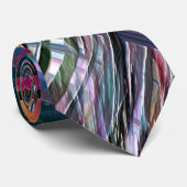 Curven die lijken op een ruimteweg, kleurrijke ink stropdas (Opgerold)