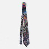 Curven die lijken op een ruimteweg, kleurrijke ink stropdas (Achterkant)