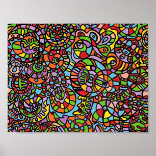 Curven en bollen poster