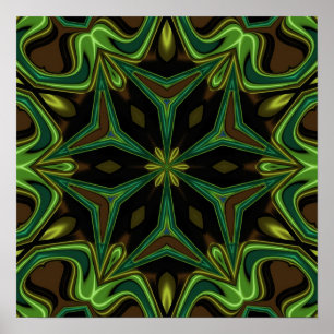 Curven en hoeken Mandala Poster